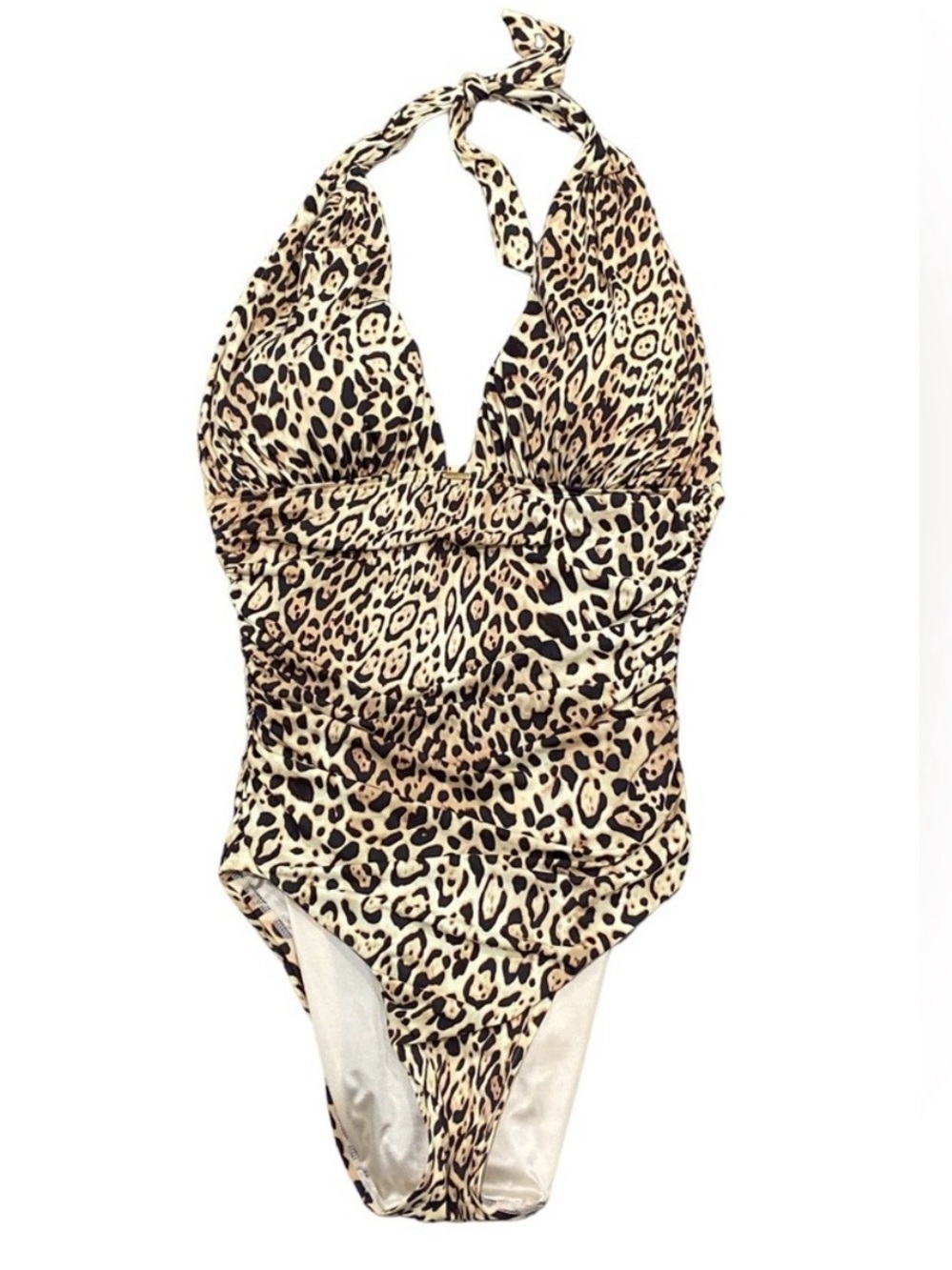 Victoria’s Secret Leopard Print Halter One-Piece Swimsuit - size XL